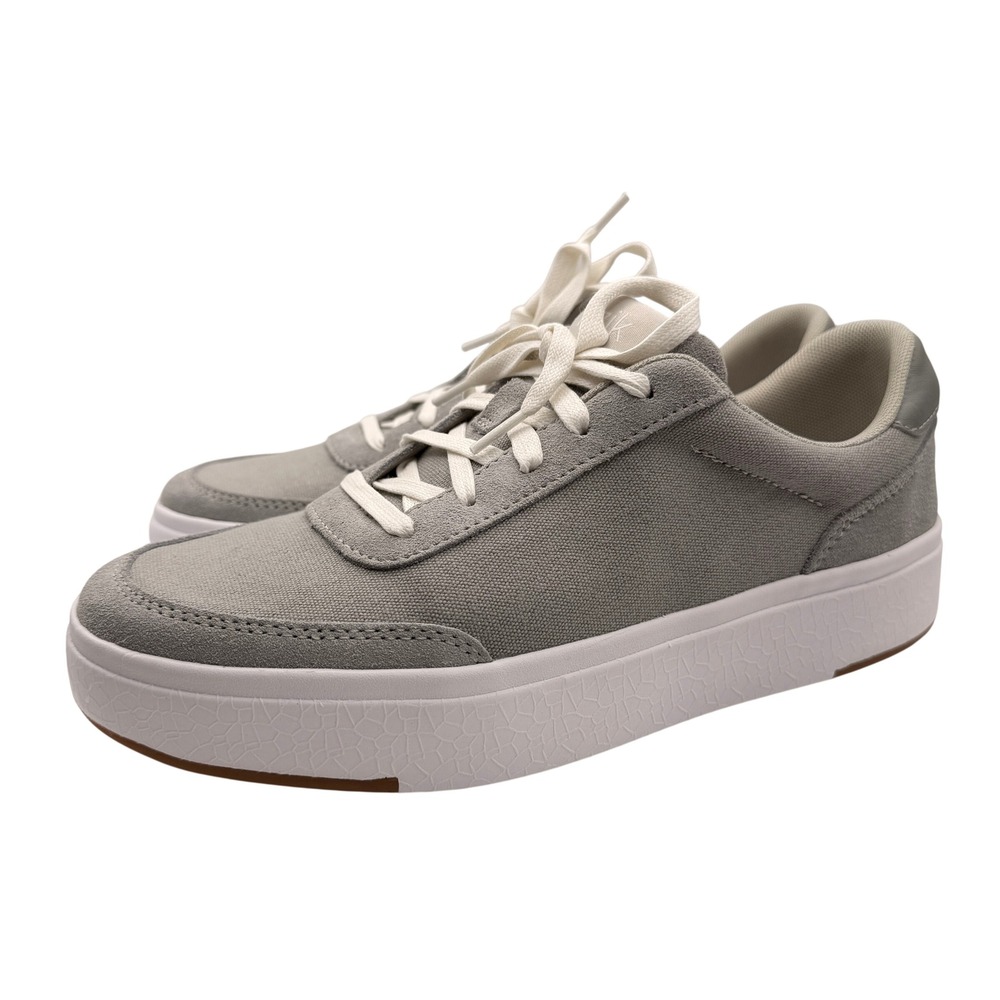 Kizik Womens Prague Slip On 8 Granite Hands Free Canvas Suede Sneakers Walking